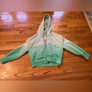 Cropped fuzzy GAP full zip sweatshirt